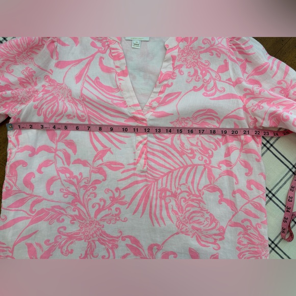 Lilly Pulitzer Mialeigh Palm Print Shift Dress Women’s Size 14 Pink and White - Picture 13 of 14